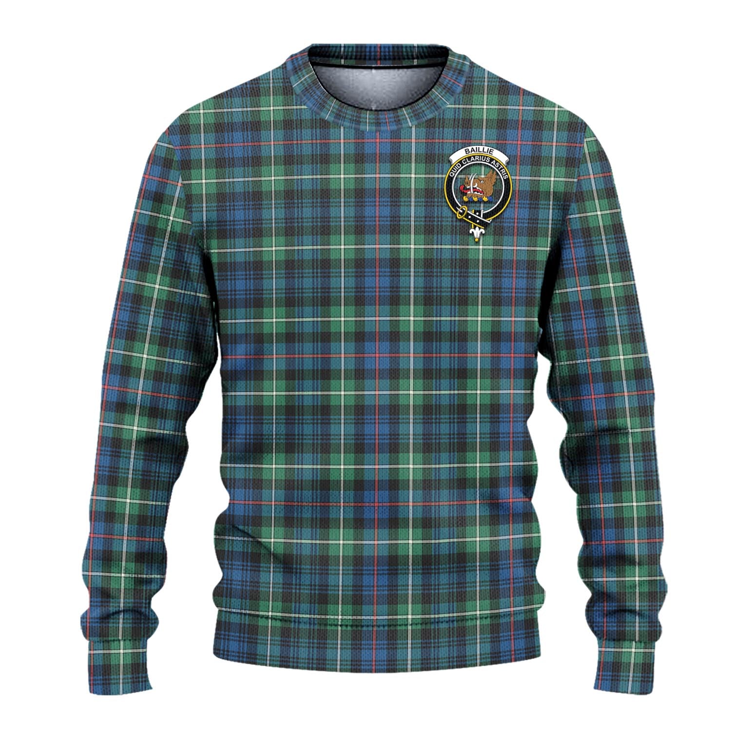 Baillie Ancient Tartan Ugly Sweater with Family Crest - Tartan Vibes Clothing