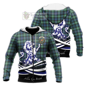 Baillie Ancient Tartan Knitted Hoodie with Alba Gu Brath Regal Lion Emblem Unisex Knitted Zip Hoodie - Tartan Vibes Clothing