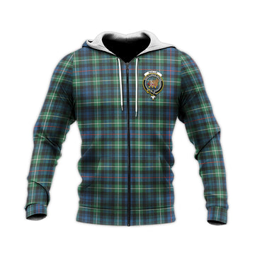 Baillie Ancient Tartan Knitted Hoodie with Family Crest