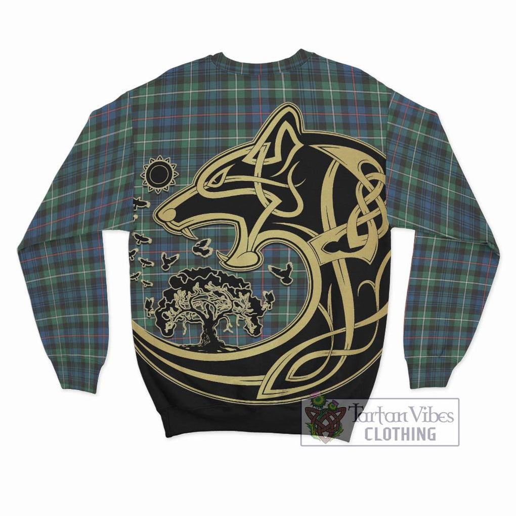Baillie Ancient Tartan Sweatshirt with Family Crest Celtic Wolf Style - Tartan Vibes Clothing