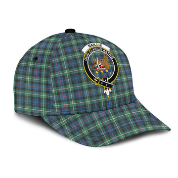 Baillie Ancient Tartan Classic Cap with Family Crest