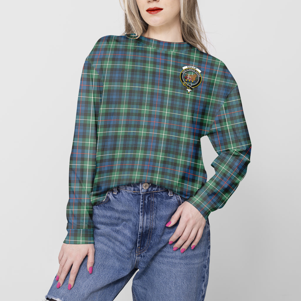 Baillie Ancient Tartan Sweatshirt with Family Crest - Tartan Vibes Clothing