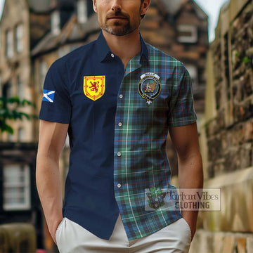Baillie Ancient Tartan Hawaiian Shirt Alba with Scottish Lion Royal Arm Half Style - Tartan Vibes Clothing