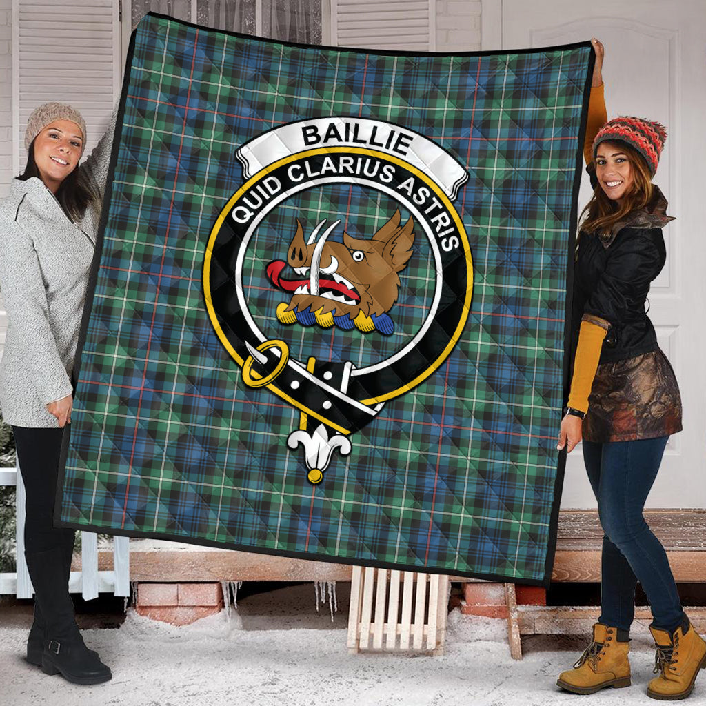 Baillie Ancient Tartan Quilt with Family Crest - Tartanvibesclothing