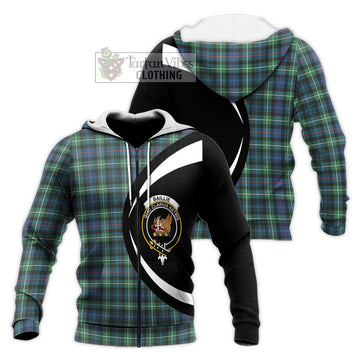 Baillie Ancient Tartan Knitted Hoodie with Family Crest Circle Style Unisex Knitted Zip Hoodie - Tartan Vibes Clothing