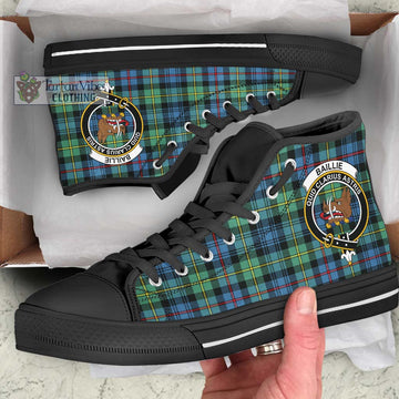 Baillie Ancient Tartan High Top Shoes with Family Crest - Tartan Vibes Clothing