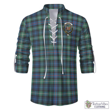 Baillie Ancient Tartan Men's Scottish Traditional Jacobite Ghillie Kilt Shirt with Family Crest - Tartan Vibes Clothing