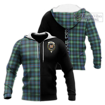 Baillie Ancient Tartan Knitted Hoodie with Family Crest and Half Of Me Style Unisex Knitted Zip Hoodie - Tartan Vibes Clothing