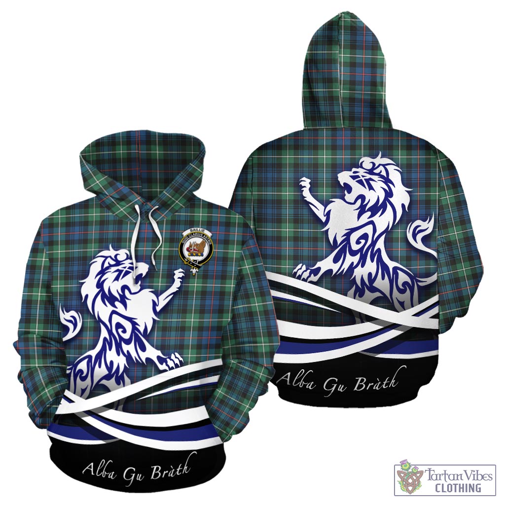 Baillie Ancient Tartan Hoodie with Alba Gu Brath Regal Lion Emblem - Tartan Vibes Clothing
