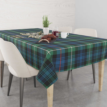 Baillie Ancient Tartan Tablecloth with Clan Crest and the Golden Sword of Courageous Legacy - Tartan Vibes Clothing