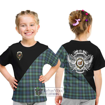 Baillie Ancient Tartan Kid T-Shirt with Family Crest and Military Logo Style - Tartan Vibes Clothing