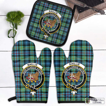 Baillie Ancient Tartan Combo Oven Mitt & Pot-Holder with Family Crest - Tartan Vibes Clothing