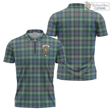 Baillie Ancient Tartan Zipper Polo Shirt with Family Crest - Tartan Vibes Clothing