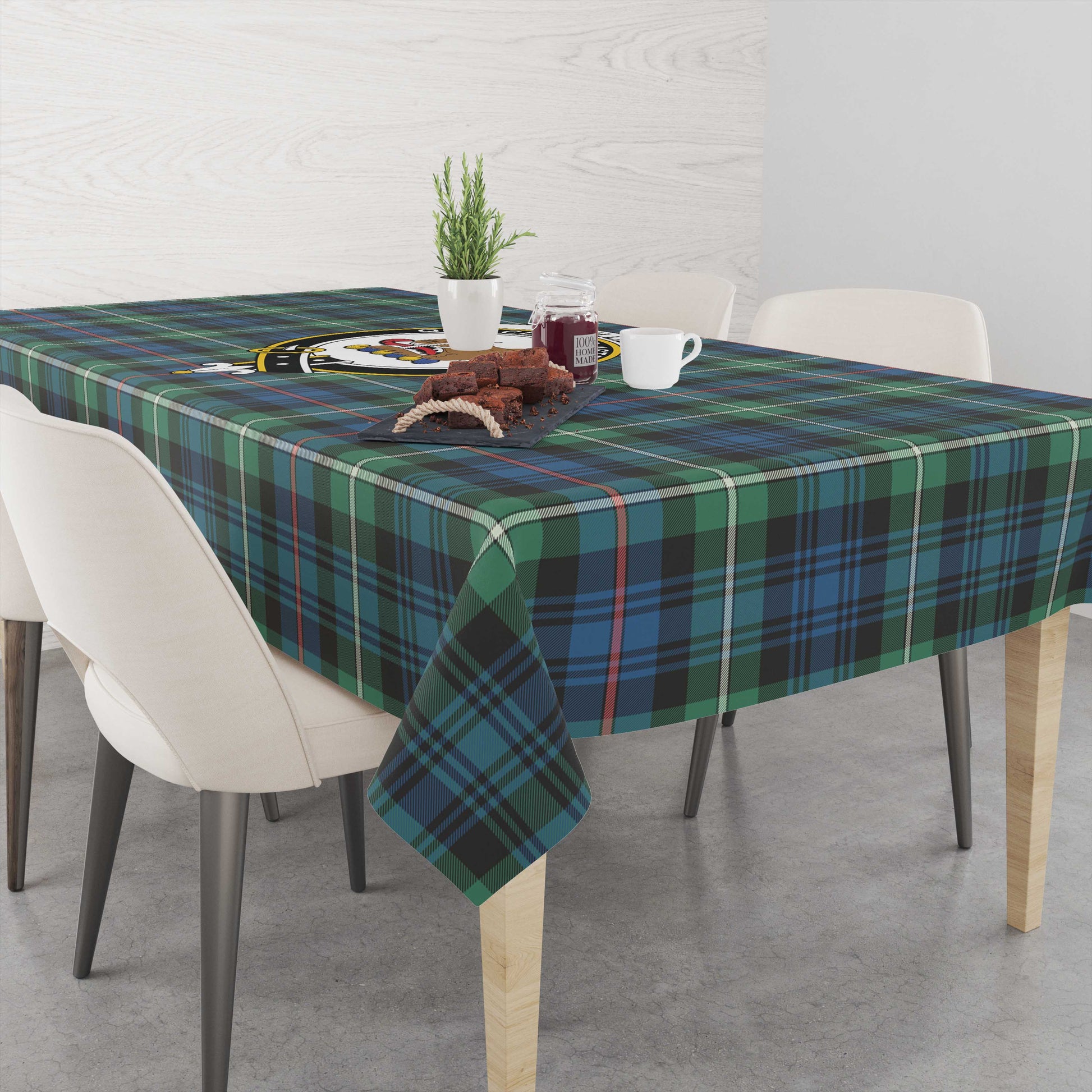 Baillie Ancient Tartan Tablecloth with Family Crest M 39.4"x59"(100x150cm) - Tartan Vibes Clothing
