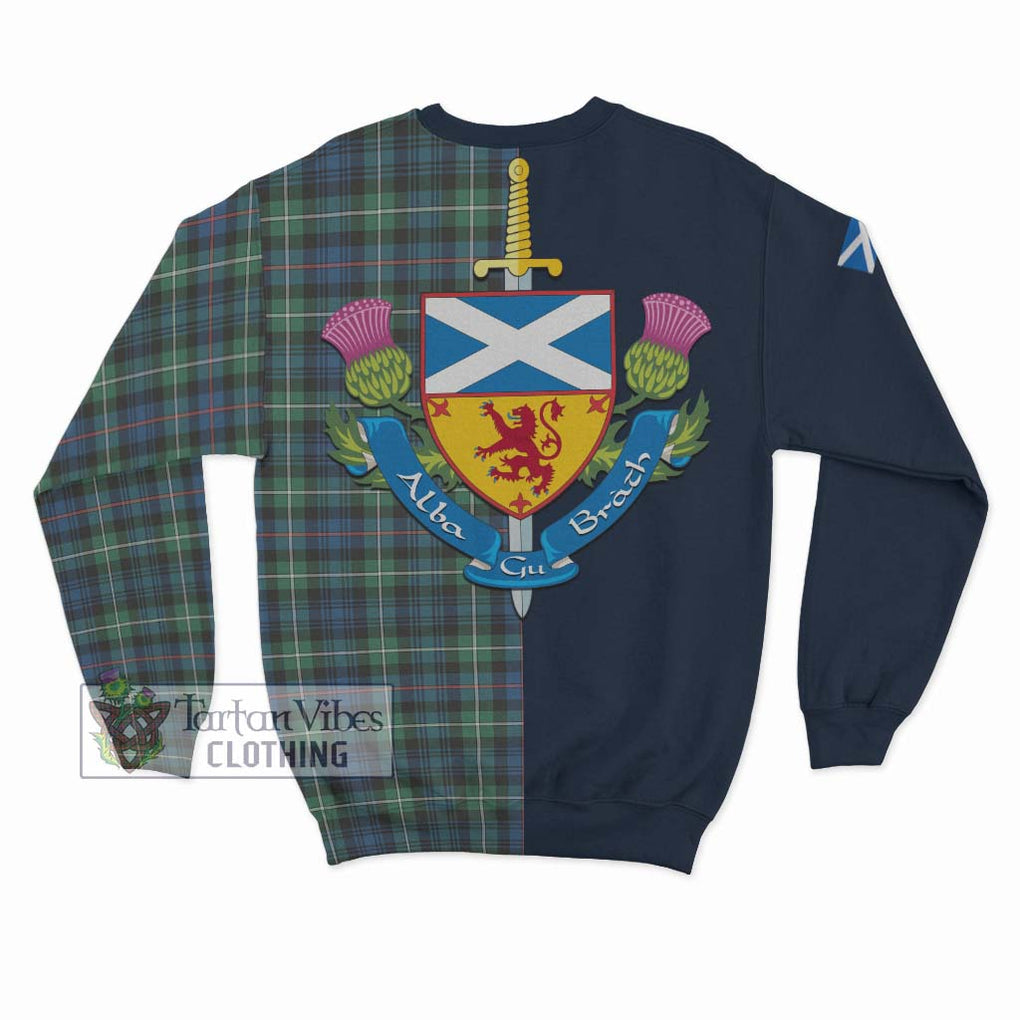 Baillie Ancient Tartan Sweatshirt Alba with Scottish Lion Royal Arm Half Style - Tartan Vibes Clothing