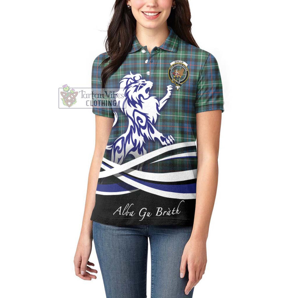 Baillie Ancient Tartan Women's Polo Shirt with Alba Gu Brath Regal Lion Emblem - Tartan Vibes Clothing