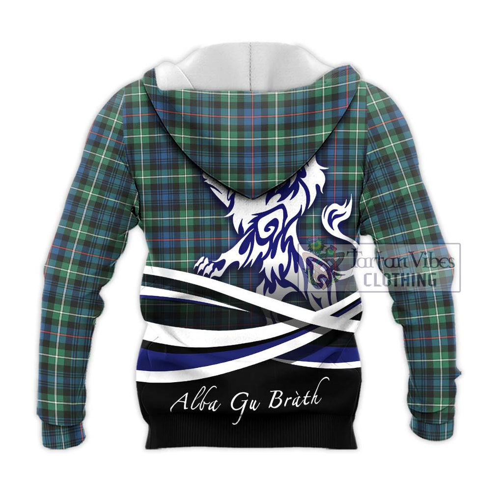 Baillie Ancient Tartan Knitted Hoodie with Alba Gu Brath Regal Lion Emblem - Tartan Vibes Clothing
