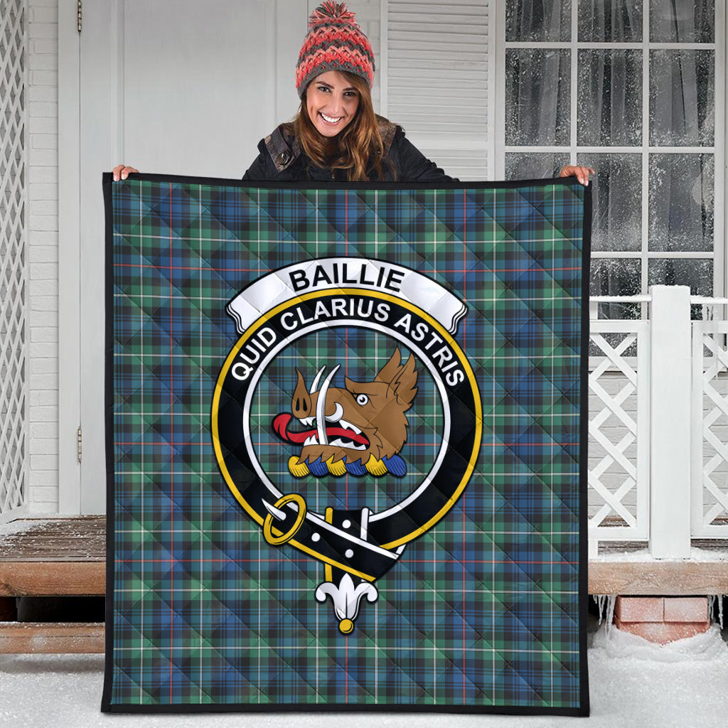Baillie Ancient Tartan Quilt with Family Crest - Tartanvibesclothing