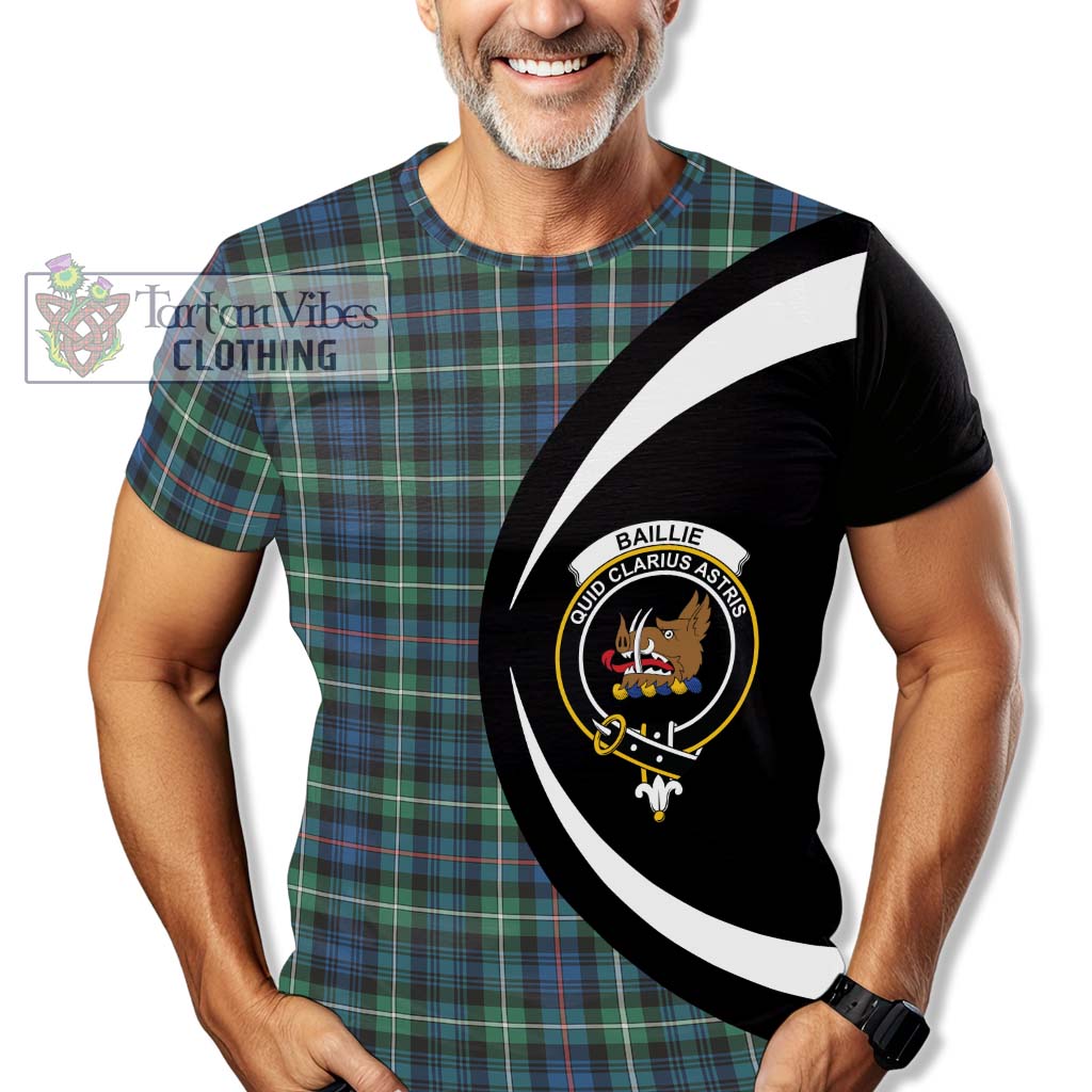 Baillie Ancient Tartan T-Shirt with Family Crest Circle Style - Tartan Vibes Clothing