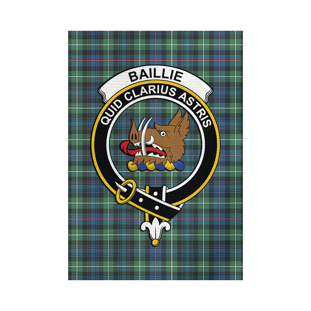 Baillie Ancient Tartan Flag with Family Crest - Tartanvibesclothing