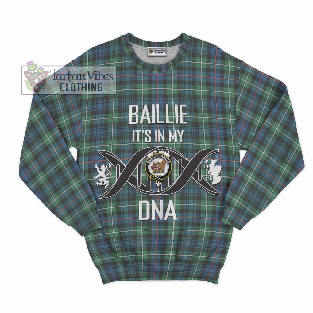 Baillie Ancient Tartan Sweatshirt with Family Crest DNA In Me Style - Tartan Vibes Clothing