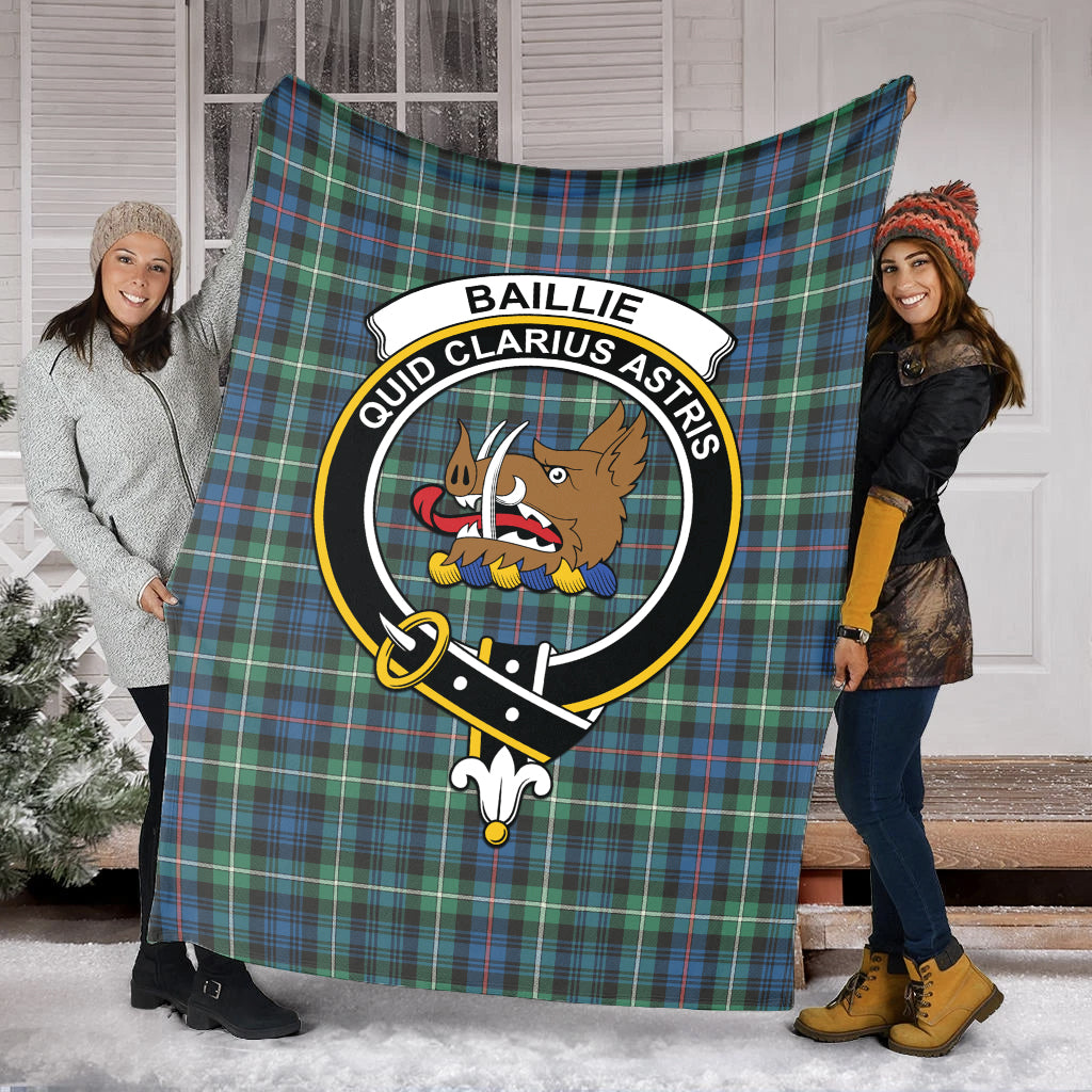 Baillie Ancient Tartan Blanket with Family Crest - Tartan Vibes Clothing
