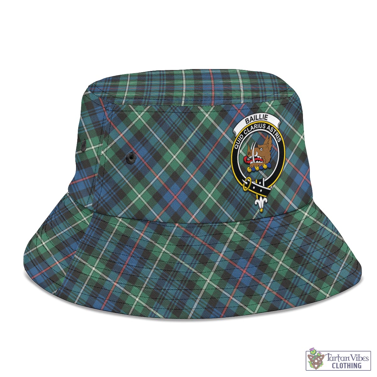Tartan Vibes Clothing Baillie Ancient Tartan Bucket Hat with Family Crest