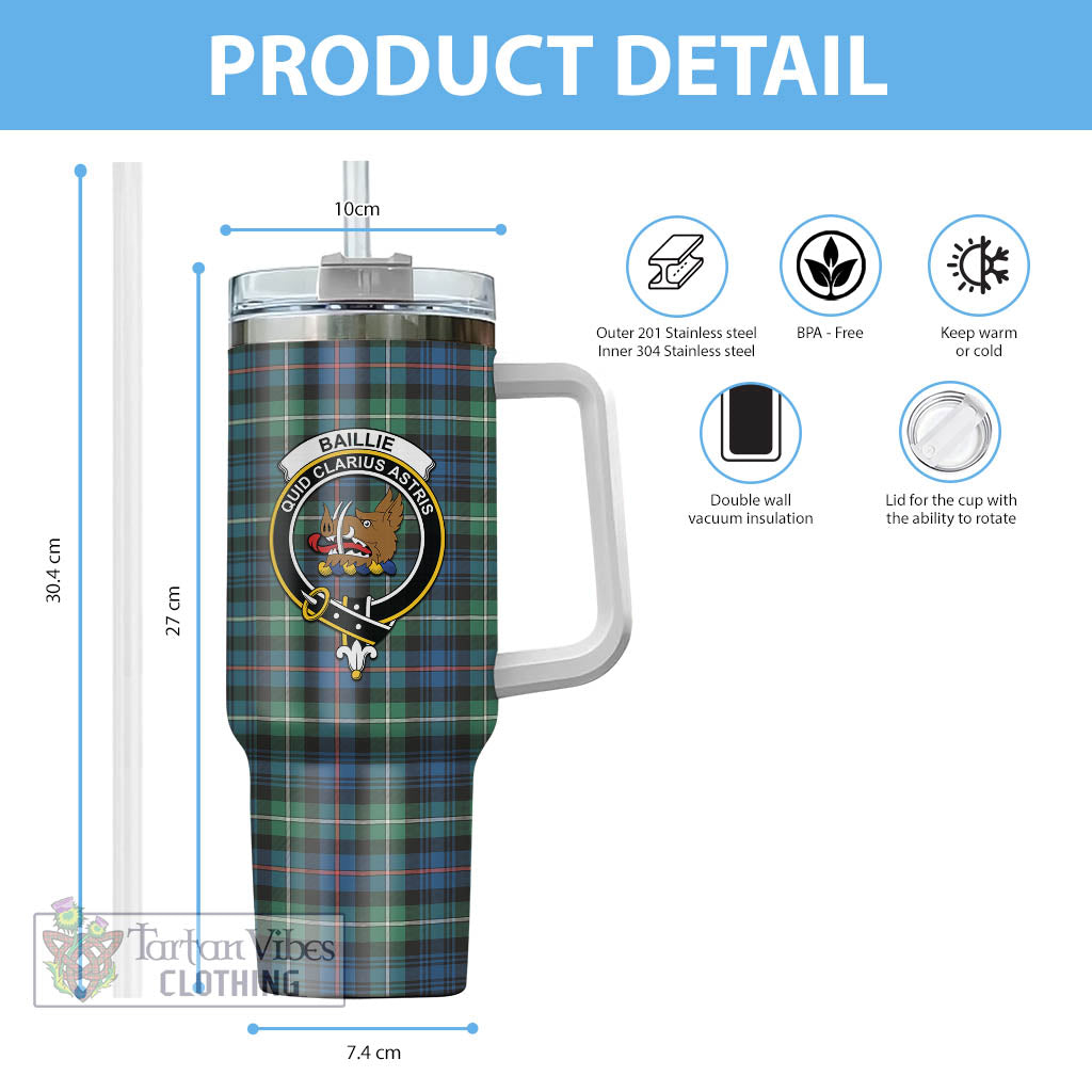 Baillie Ancient Tartan Tumbler with Handle with Family Crest - Tartan Vibes Clothing