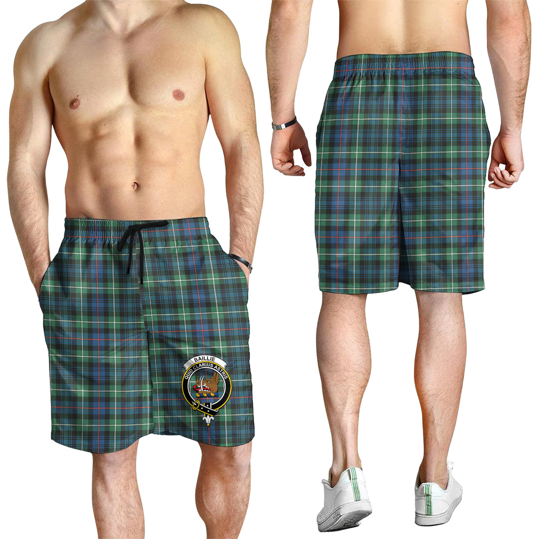 Baillie Ancient Tartan Mens Shorts with Family Crest - Tartan Vibes Clothing