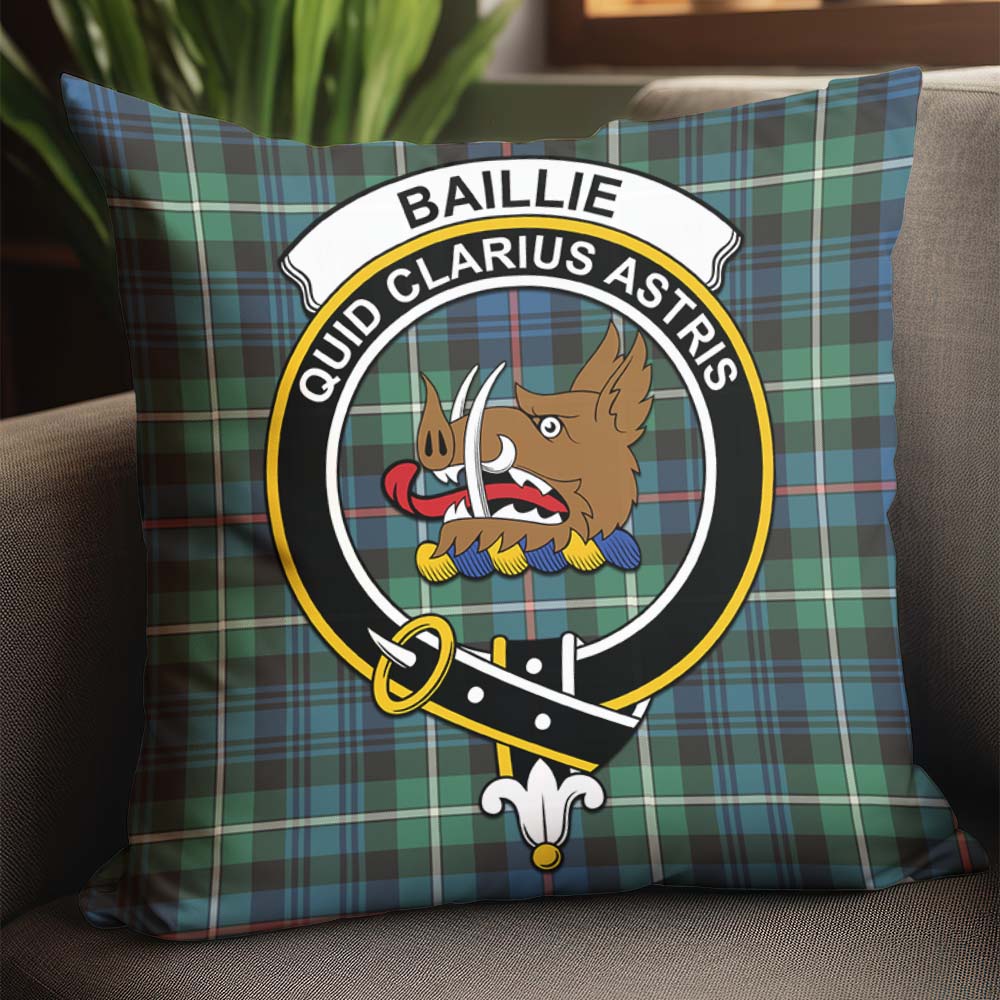 Baillie Ancient Tartan Pillow Cover with Family Crest - Tartan Vibes Clothing