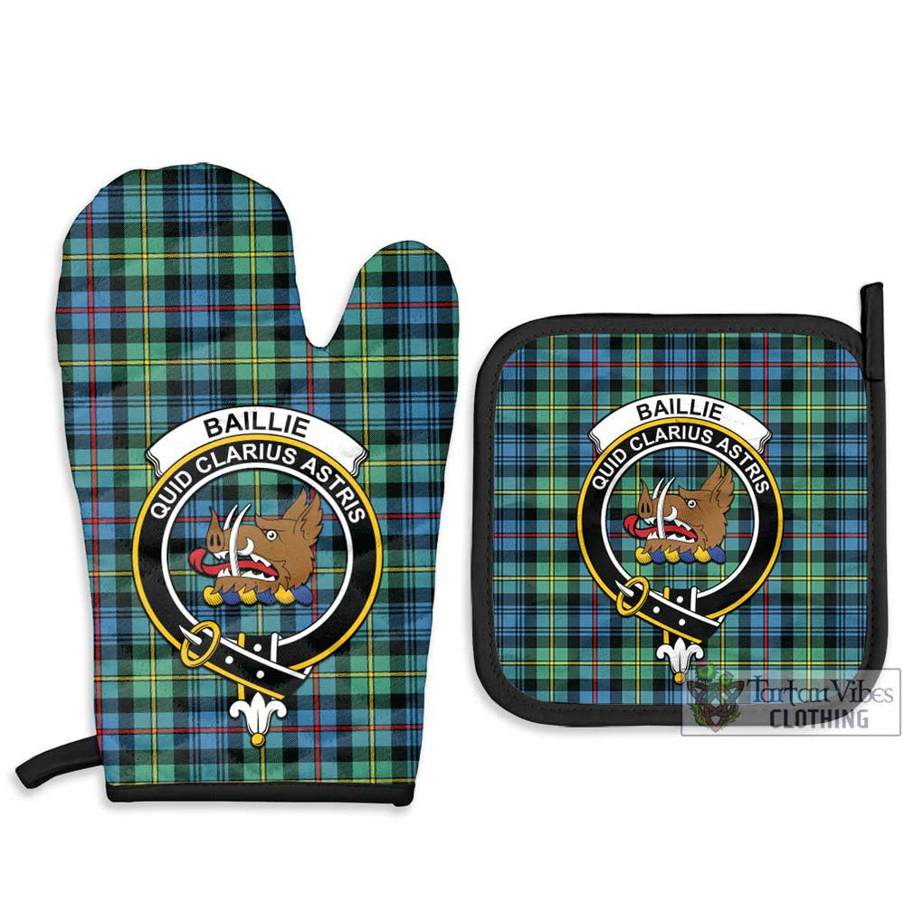 Baillie Ancient Tartan Combo Oven Mitt & Pot-Holder with Family Crest - Tartan Vibes Clothing