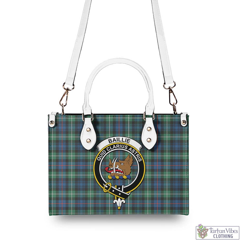 Tartan Vibes Clothing Baillie Ancient Tartan Luxury Leather Handbags with Family Crest