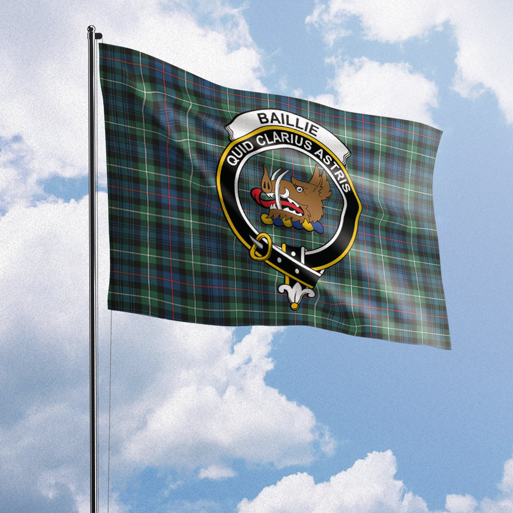 Baillie Ancient Tartan Flag with Family Crest House Flag (Horizontal) - Tartanvibesclothing