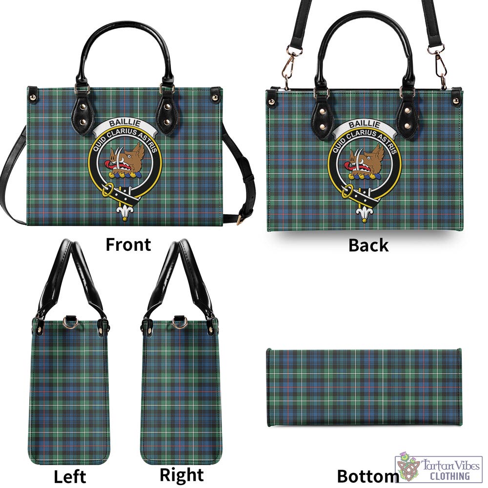 Tartan Vibes Clothing Baillie Ancient Tartan Luxury Leather Handbags with Family Crest