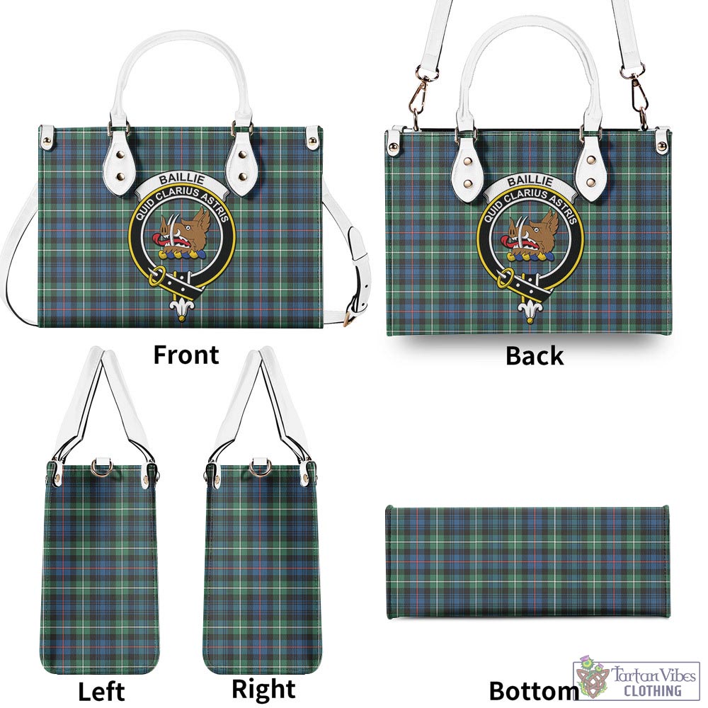Tartan Vibes Clothing Baillie Ancient Tartan Luxury Leather Handbags with Family Crest