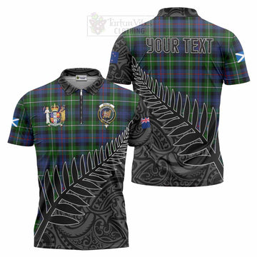 Baillie (Bailey) Crest Tartan Zipper Polo Shirt with New Zealand Silver Fern Half Style Unisex - Tartan Vibes Clothing