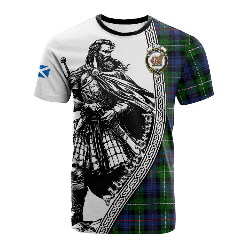 Baillie (Bailey) Tartan Clan Crest Cotton T-shirt with Highlander Warrior Celtic Style Kid's Shirt - Tartan Vibes Clothing