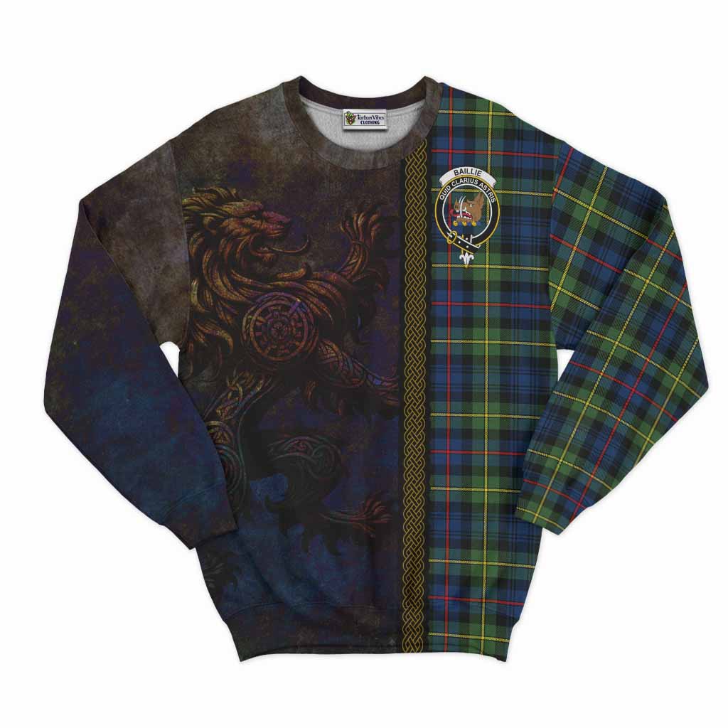 Baillie (Bailey) Tartan Family Crest Sweatshirt Alba Gu Brath Be Brave Lion Ancient Style Unisex - Tartan Vibes Clothing