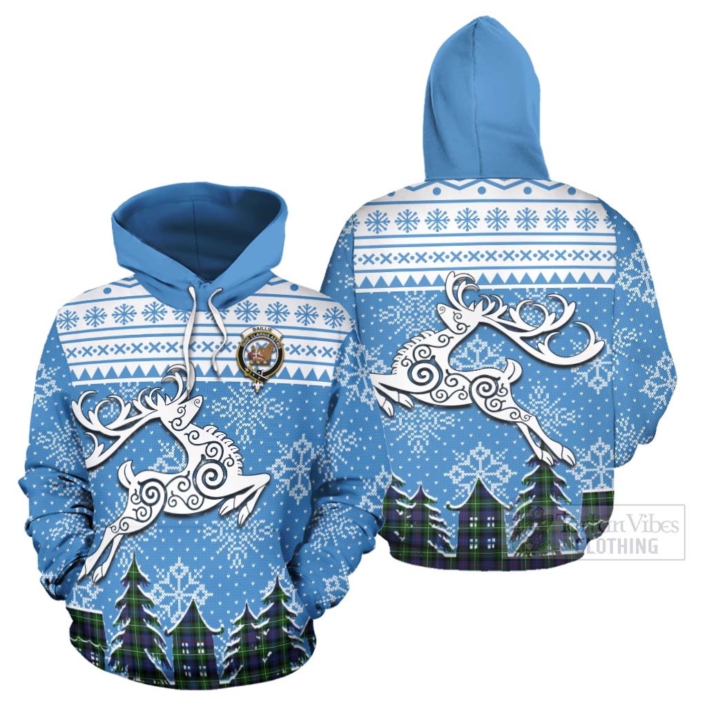 Baillie (Bailey) Clan Christmas Hoodie Celtic Reindeer Style Zip Hoodie - Tartan Vibes Clothing
