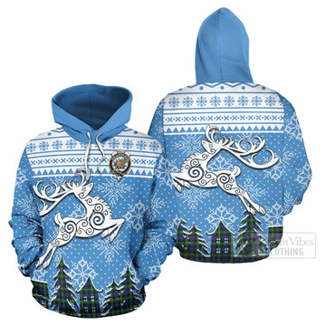 Baillie (Bailey) Clan Christmas Hoodie Celtic Reindeer Style Zip Hoodie - Tartan Vibes Clothing