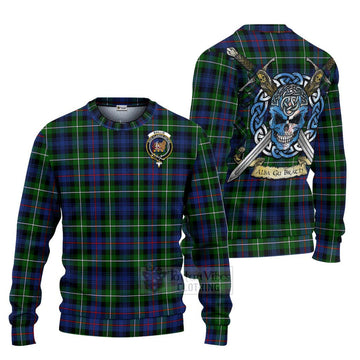 Baillie (Bailey) Tartan Ugly Sweater with Family Crest Celtic Skull Style Unisex - Tartan Vibes Clothing