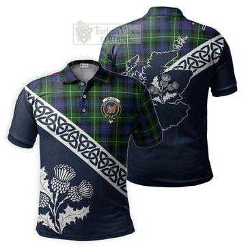 Baillie (Bailey) Tartan Polo Shirt Featuring Thistle and Scotland Map Kid - Tartanvibesclothing Store