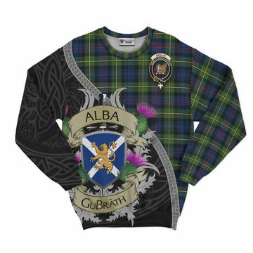 Baillie (Bailey) Tartan Family Crest Sweatshirt Lion Rampant Royal Thistle Shield Celtic Inspired Unisex - Tartan Vibes Clothing