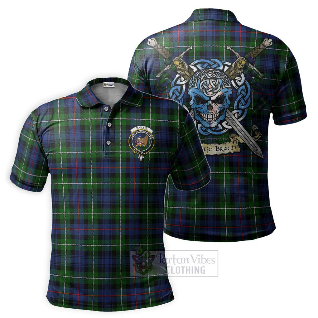 Baillie (Bailey) Tartan Polo Shirt with Family Crest Celtic Skull Style Kid - Tartan Vibes Clothing