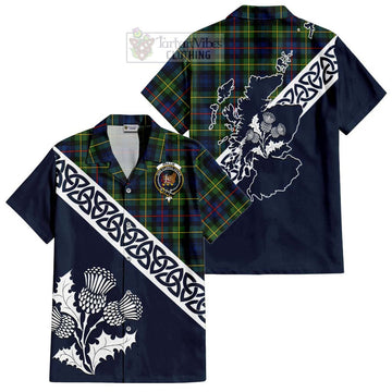 Baillie (Bailey) Tartan Hawaiian Shirt Featuring Thistle and Scotland Map Kid - Tartan Vibes Clothing