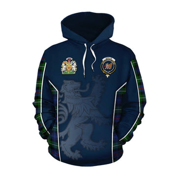 Baillie (Bailey) Tartan Cotton Hoodie with Family Crest and Lion Rampant Vibes Sport Style Pullover Hoodie XS - Tartan Vibes Clothing