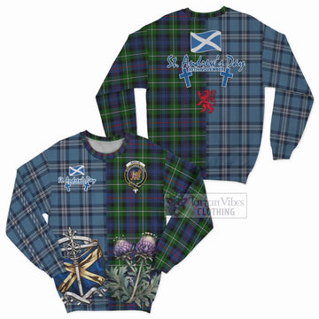 Baillie (Bailey) Tartan Sweatshirt Happy St. Andrew's Day Half Tartan Style Unisex - Tartan Vibes Clothing