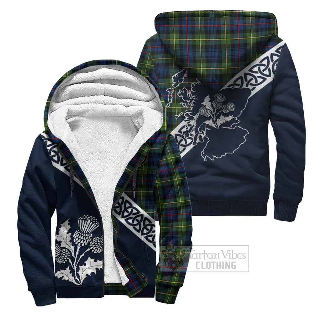 Baillie (Bailey) Tartan Sherpa Hoodie Featuring Thistle and Scotland Map Unisex - Tartan Vibes Clothing