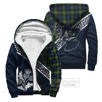 Baillie (Bailey) Tartan Sherpa Hoodie Featuring Thistle and Scotland Map Unisex - Tartan Vibes Clothing
