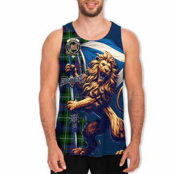 Baillie (Bailey) Tartan Family Crest Men's Tank Top with Scottish Majestic Lion Men - Tartan Vibes Clothing